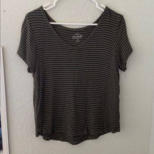 This is a comfy type of shirt with black stripes